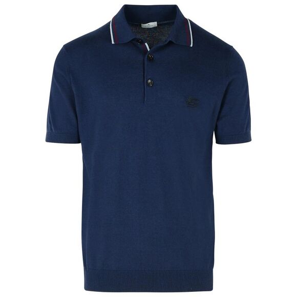 Etro Navy Cotton Polo Shirt Men